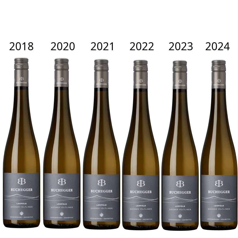 Leopold_Vertikale_mit_Jahrgaengen_tiny Vertikale Grüner Veltliner Leopold – 6 Jahrgänge – Bild 1